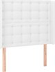 vidaXL Zaglowek do lozka z LED bialy 93x16x118/128 cm sztuczna skora