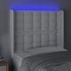 vidaXL Zaglowek do lozka z LED bialy 93x16x118/128 cm sztuczna skora