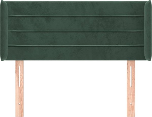 vidaXL Zaglowek uszak, skourozeleno, 83x16x78/88 cm, aksamit