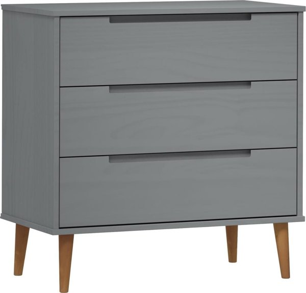 vidaXL vidaXL Komoda, szara, 80x40x80 cm, lite drewno sosnowe