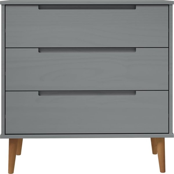 vidaXL vidaXL Komoda, szara, 80x40x80 cm, lite drewno sosnowe