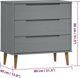 vidaXL vidaXL Komoda, szara, 80x40x80 cm, lite drewno sosnowe