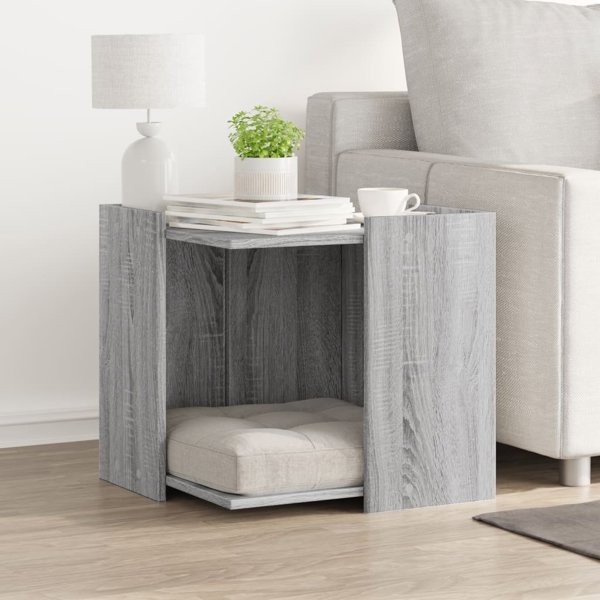 vidaXL Ντουλάπι για γατοπάρκο γκρι Sonoma δρυς 53x53x51 cm
