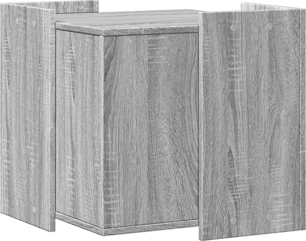 vidaXL Ντουλάπι για γατοπάρκο γκρι Sonoma δρυς 53x53x51 cm