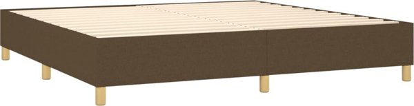 vidaXL Κρεβάτι κοντινενταλ με στρώμα, καφέ, 200x200 cm, ύφασμα