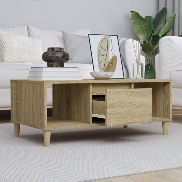 vidaXL Τραπεζάκι σαλονιού, δρύς σονόμα, 90x50x36,5 εκ., υλικό ξύλου
