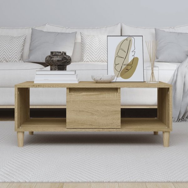 vidaXL Τραπεζάκι σαλονιού, δρύς σονόμα, 90x50x36,5 εκ., υλικό ξύλου