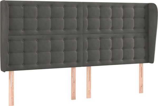 vidaXL Κεφαλαρι uszak 183x23x118/128 cm Βελούδο Σκουρο Γκρι