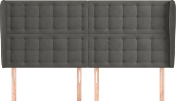 vidaXL Κεφαλαρι uszak 183x23x118/128 cm Βελούδο Σκουρο Γκρι