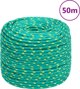 vidaXL Linka zeglarska, zielona, 10 mm, 50 m, polipropylen