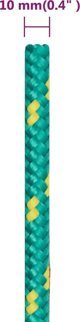 vidaXL Linka zeglarska, zielona, 10 mm, 50 m, polipropylen