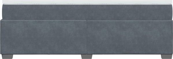 vidaXL Κρεβατι Continental με Στρωμα, Σκουρο Γκρι Βελουδο, 100x200 cm