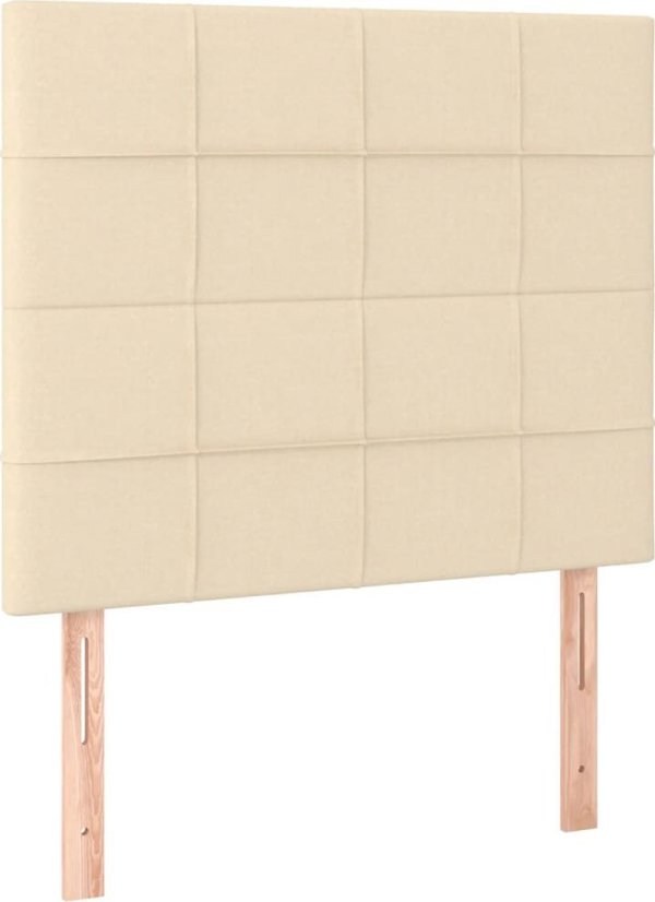 vidaXL Lozko kontinentalne me materacem kremove tkanina 80x200 cm