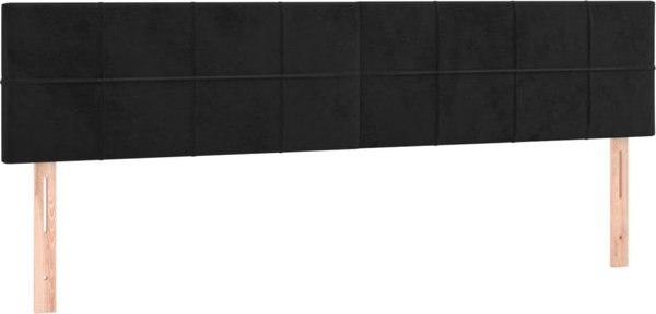 vidaXL Zaglowki do lozka, 2 szt., czarny, 100x5x78/88 cm, aksamitny