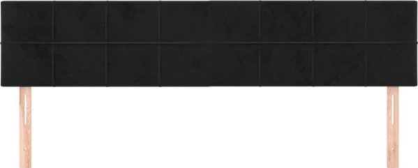 vidaXL Zaglowki do lozka, 2 szt., czarny, 100x5x78/88 cm, aksamitny
