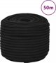 vidaXL vidaXL Linka robocza, czarna, 12 mm, 50 m, poliester