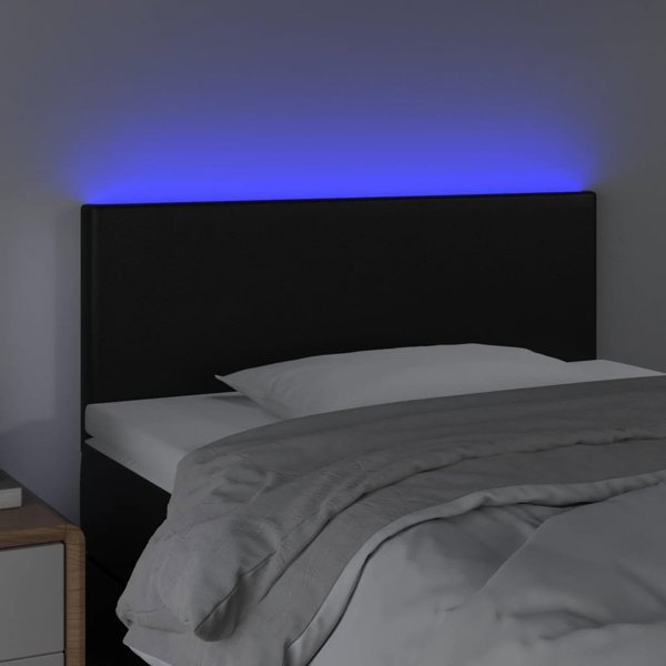 Επικεφαλάρι κρεβατιού vidaXL με LED, μαύρο, 80x5x78/88 cm, τεχνητό δέρμα