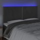 vidaXL Κεφαλάρι κρεβατιού με LED, σκούρο γκρι, 200x5x118/128 εκ., βελούδο