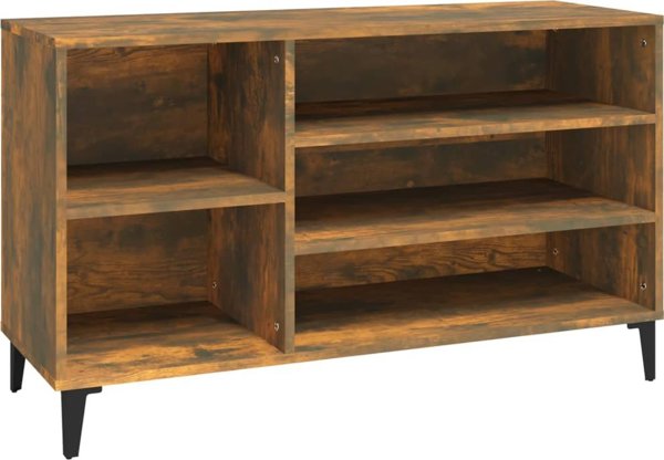 vidaXL Ράφι για παπούτσια, καπνισμένη δρυς, 102x36x60 cm
