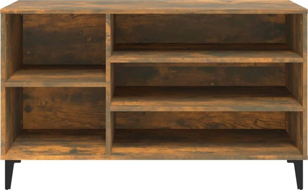 vidaXL Ράφι για παπούτσια, καπνισμένη δρυς, 102x36x60 cm
