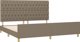 vidaXL Rama κρεβατιού με κεφαλάρι, χρώμα ταουπέ, 200x200 cm, με υφασμάτινη επένδυση