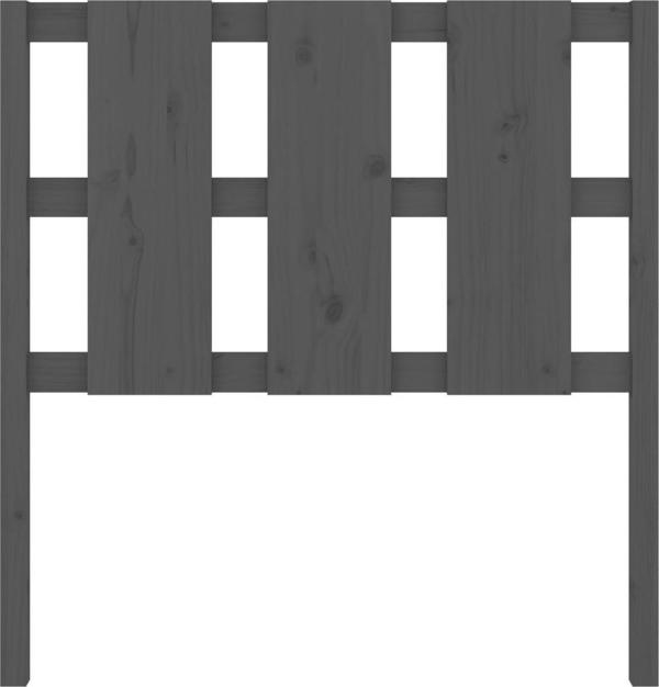 vidaXL Κεφαλάρι κρεβατιού, γκρι, 95,5x4x100 cm, μασίφ πεύκο