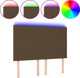 vidaXL Κεφαλάρι για κρεβάτι με LED, σκούρο καφέ, 144x5x118/128 cm, ύφασμα