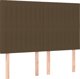 vidaXL Κεφαλάρι για κρεβάτι με LED, σκούρο καφέ, 144x5x118/128 cm, ύφασμα