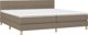 vidaXL Κρεβάτι Κοντινεντάλ με Στρώμα, Taupe, 200 x 200 εκ., Ύφασμα