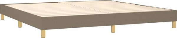 vidaXL Κρεβάτι Κοντινεντάλ με Στρώμα, Taupe, 200 x 200 εκ., Ύφασμα