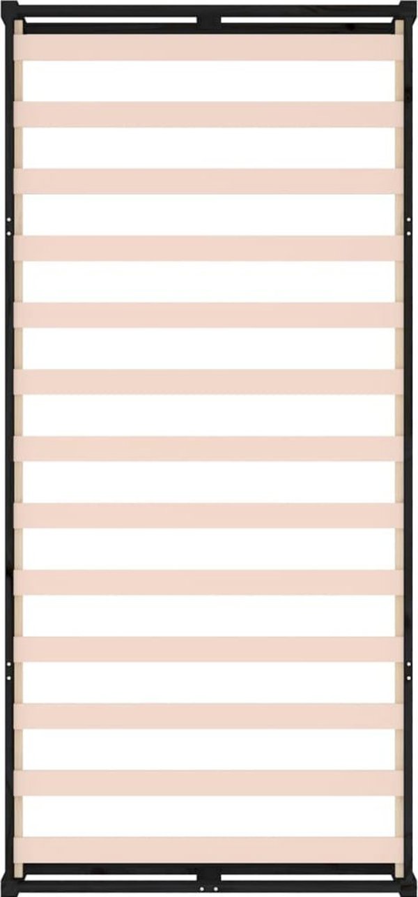 vidaXL Rama κρεβατιού, μαύρη, 90 x 200 εκ, από συμπαγές ξύλο