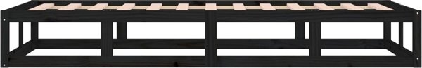 vidaXL Rama κρεβατιού, μαύρη, 90 x 200 εκ, από συμπαγές ξύλο