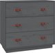 vidaXL vidaXL Komoda, szara, 80x40x75 cm, lite drewno sosnowe