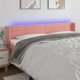 vidaXL Κεφαλάρι κρεβατιού με LED, ροζ, 163x16x78/88 cm, βελούδο