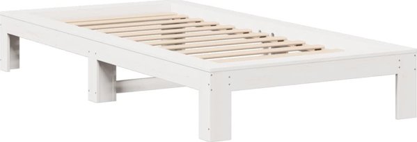 vidaXL Σκελετός κρεβατιού χωρίς στρώμα λευκός 75x190 εκ. από μασίφ πεύκο