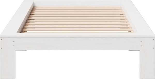 vidaXL Σκελετός κρεβατιού χωρίς στρώμα λευκός 75x190 εκ. από μασίφ πεύκο