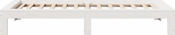 vidaXL Σκελετός κρεβατιού χωρίς στρώμα λευκός 75x190 εκ. από μασίφ πεύκο