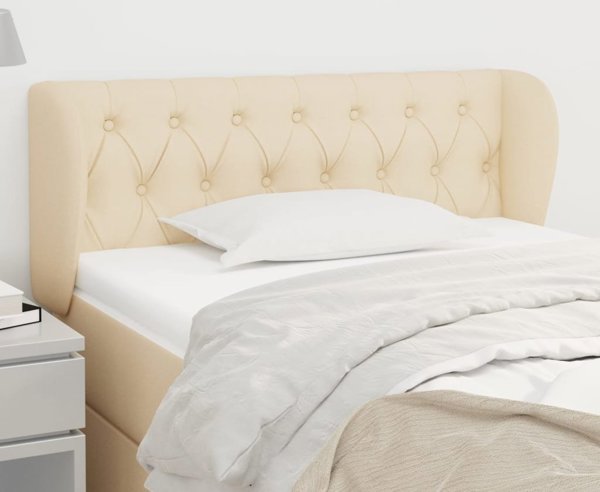 vidaXL Zaglowek uszak, κρεμ, 93x23x78/88 εκ., ύφασμα