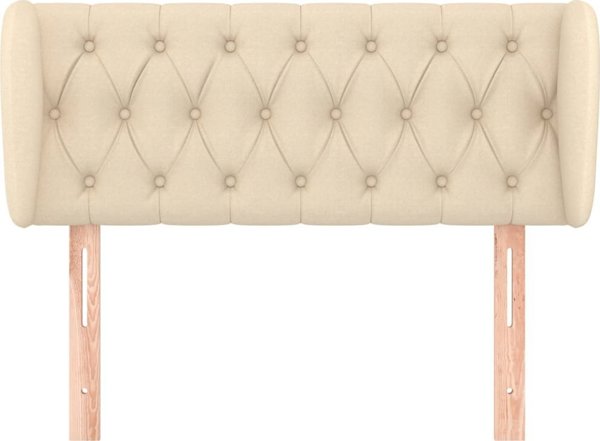 vidaXL Zaglowek uszak, κρεμ, 93x23x78/88 εκ., ύφασμα