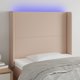 vidaXL Κεφαλάρι για κρεβάτι με LED, καπουτσίνο, 83x16x118/128 cm, οικολογικό δέρμα