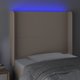vidaXL Κεφαλάρι για κρεβάτι με LED, καπουτσίνο, 83x16x118/128 cm, οικολογικό δέρμα