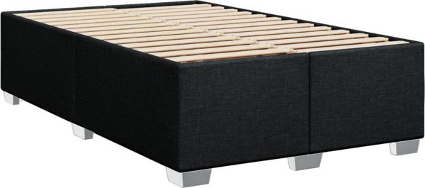vidaXL Κρεβάτι Kontynentalne με Στρώμα, Μαύρο, Ύφασμα, 100x200 cm