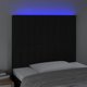 vidaXL Προσκέφαλο για κρεβάτι με LED, μαύρο, 90x5x118/128 cm, ύφασμα
