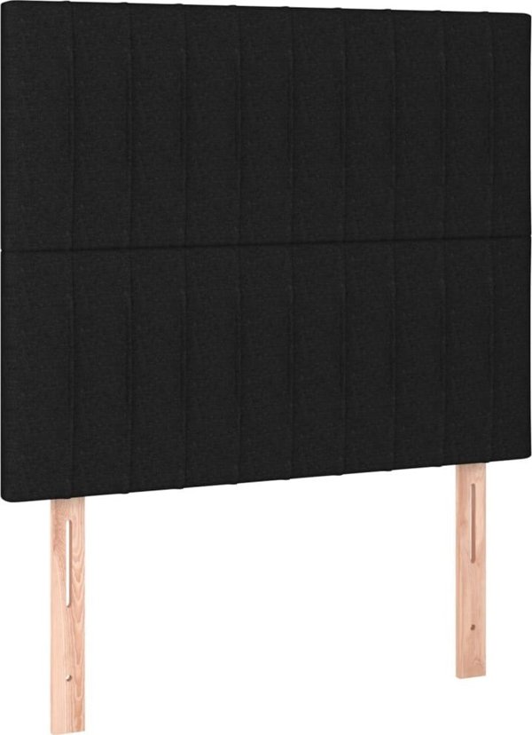 vidaXL Προσκέφαλο για κρεβάτι με LED, μαύρο, 90x5x118/128 cm, ύφασμα