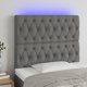 vidaXL Κεφαλάρι κρεβατιού με LED, σκούρο γκρι, 90x7x118/128 cm, ύφασμα