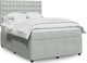 vidaXL Κρεβάτι Continental με στρώμα, ανοιχτό γκρι, 160x200 εκ., βελούδο
