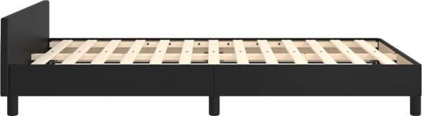 vidaXL Rama κρεβατιού με κεφαλάρι, μαύρη, 120x200 cm, συνθετικό δέρμα