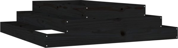 vidaXL Donica, czarna, 110x110x27 cm, lite drewno sosnowe