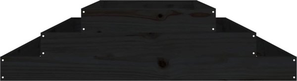 vidaXL Donica, czarna, 110x110x27 cm, lite drewno sosnowe