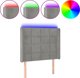 vidaXL Προκεφαλάρι Κρεβατιού με LED, ανοιχτό γκρι, 103x16x118/128 cm, βελούδο